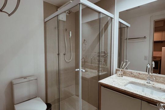 Banheiro de apartamento para alugar com 1 quarto, 30m² em Pompeia, São Paulo