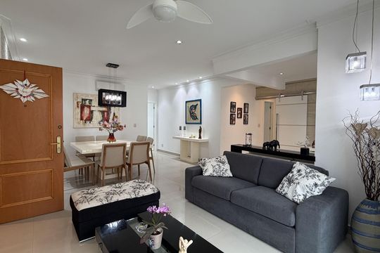 Sala de apartamento para alugar com 3 quartos, 140m² em Boqueirão, Santos