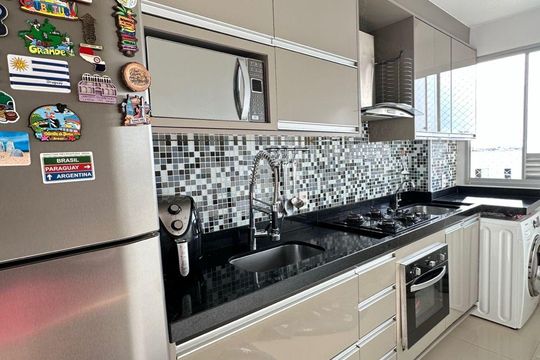 Cozinha de apartamento à venda com 2 quartos, 46m² em Jardim Morumbi (Nova Veneza), Sumaré