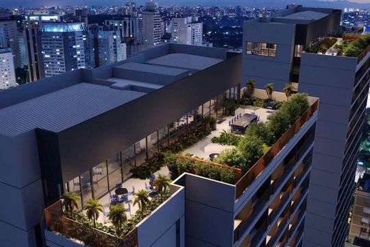 Salão de Festas de kitnet/studio à venda com 1 quarto, 26m² em Pinheiros, São Paulo