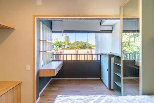 Varanda de kitnet/studio para alugar com 1 quarto, 24m² em Vila Mascote, São Paulo
