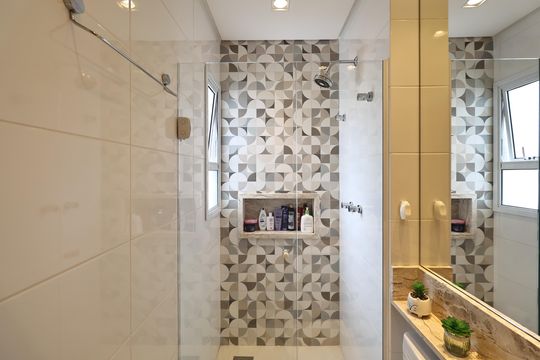 Banheiro da Suíte de apartamento à venda com 2 quartos, 64m² em Campestre, Santo André