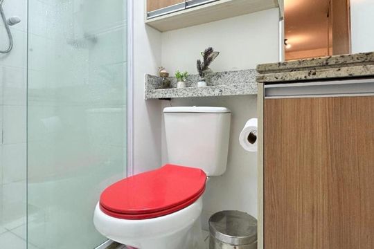 Banheiro de apartamento à venda com 1 quarto, 42m² em Jardim Olavo Bilac, São Bernardo do Campo