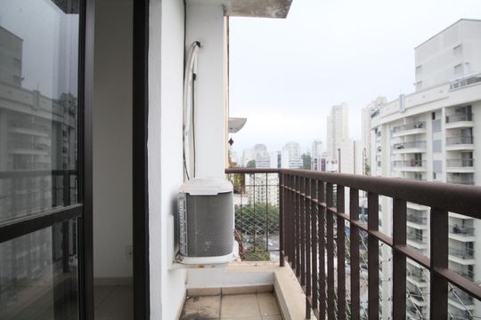 Varanda da Sala de apartamento à venda com 1 quarto, 35m² em Vila Morumbi, São Paulo