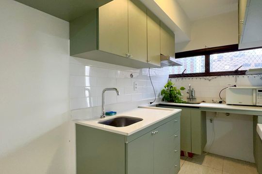 Cozinha de apartamento à venda com 1 quarto, 53m² em Jardim Paulista, São Paulo