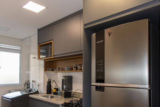 Cozinha de apartamento para alugar com 2 quartos, 47m² em Rp3 (regiões de Planejamento), Mauá