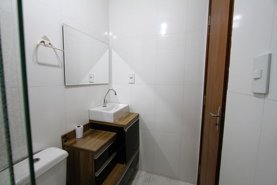 Banheiro da Suíte de apartamento à venda com 3 quartos, 72m² em Cinquentenario, Belo Horizonte