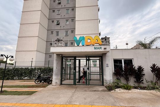 Fachada e portaria de apartamento à venda com 2 quartos, 50m² em Jardim Atlantico, Goiânia