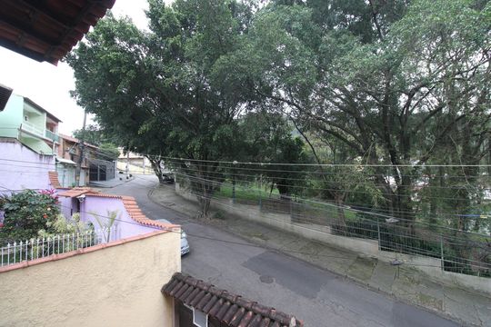 Vista da varanda da sala de casa à venda com 3 quartos, 136m² em Taquara, Rio de Janeiro