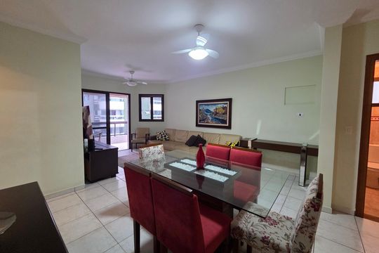 Sala de apartamento para alugar com 3 quartos, 118m² em Canto do Forte, Praia Grande