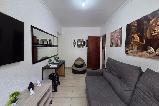 Sala de apartamento para alugar com 1 quarto, 45m² em Vila Caiçara, Praia Grande