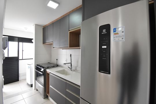 Cozinha de apartamento para alugar com 2 quartos, 47m² em Parque da Fonte, São José dos Pinhais