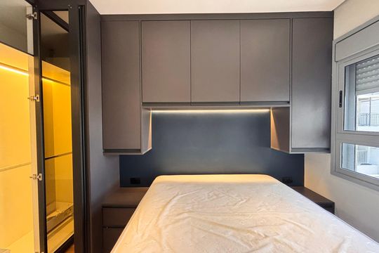 Quarto de apartamento à venda com 1 quarto, 31m² em Indianópolis, São Paulo