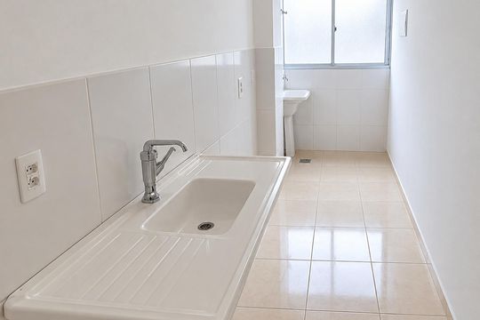 Cozinha de apartamento à venda com 2 quartos, 46m² em Vigário Geral, Rio de Janeiro