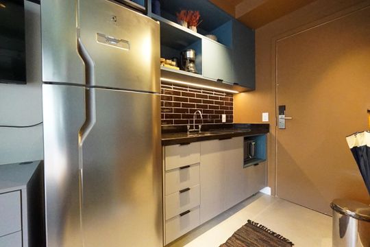 Cozinha de kitnet/studio à venda com 1 quarto, 25m² em Vila Mariana, São Paulo