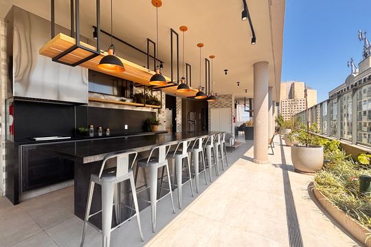 Área comum - Churrasqueira de apartamento para alugar com 1 quarto, 50m² em Alphaville Industrial, Barueri