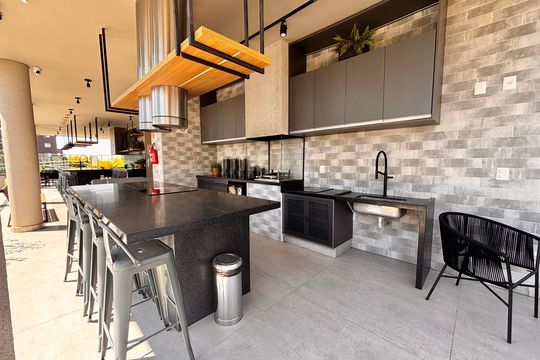 Área comum - Churrasqueira de apartamento para alugar com 1 quarto, 50m² em Alphaville Industrial, Barueri