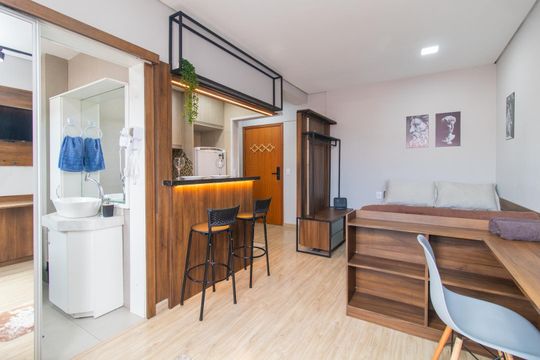 Sala de apartamento à venda com 1 quarto, 25m² em Azenha, Porto Alegre