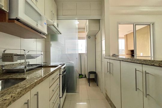 Cozinha de apartamento para alugar com 2 quartos, 58m² em Vila Clementino, São Paulo