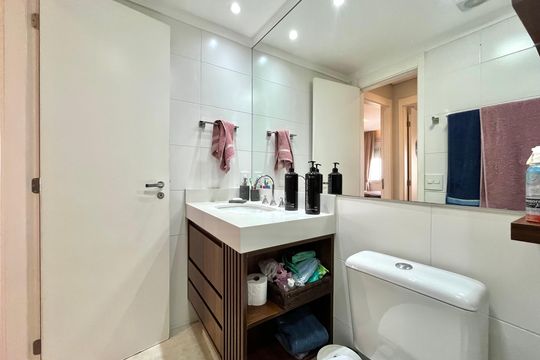 Banheiro Corredor de apartamento à venda com 2 quartos, 73m² em Jabaquara, São Paulo