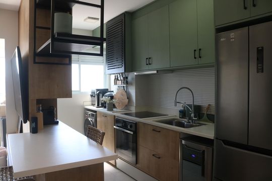 Cozinha de apartamento à venda com 2 quartos, 51m² em Água Branca, São Paulo