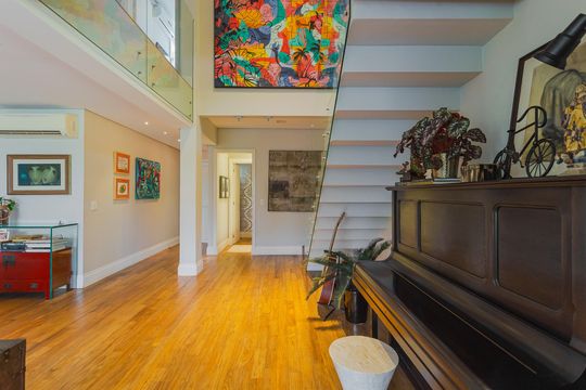 Sala de casa de condomínio para alugar com 4 quartos, 311m² em Lomba do Pinheiro, Porto Alegre