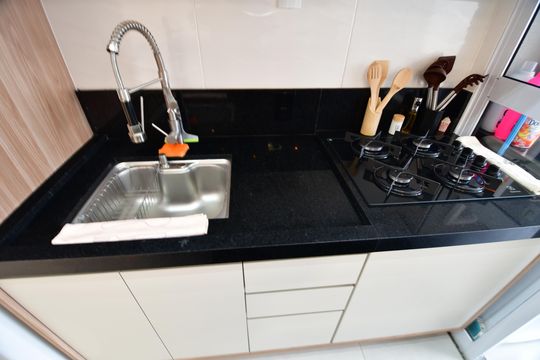 Cozinha de apartamento para alugar com 2 quartos, 54m² em Loteamento Remanso Campineiro, Hortolândia
