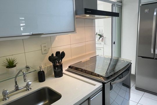 Cozinha de apartamento à venda com 3 quartos, 132m² em Várzea da Barra Funda, São Paulo