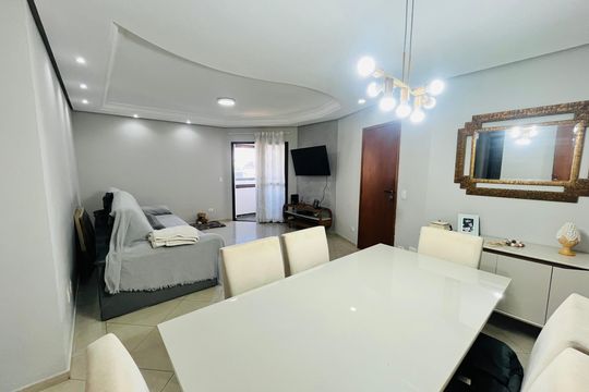 Sala de apartamento à venda com 3 quartos, 96m² em Vila Valparaíso, Santo André