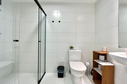 Banheiro de apartamento para alugar com 1 quarto, 26m² em Vila Clementino, São Paulo
