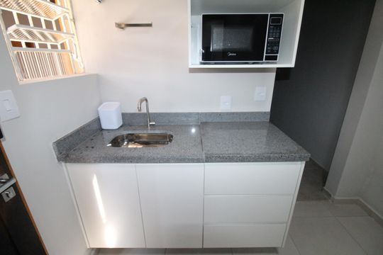 Cozinha de kitnet/studio para alugar com 1 quarto, 26m² em Vila Maria, São José dos Campos