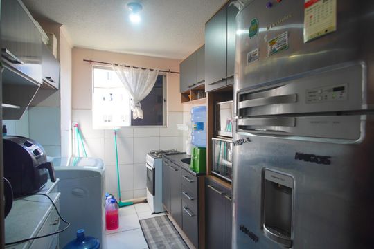 Cozinha de apartamento à venda com 1 quarto, 48m² em Santo Afonso, Novo Hamburgo