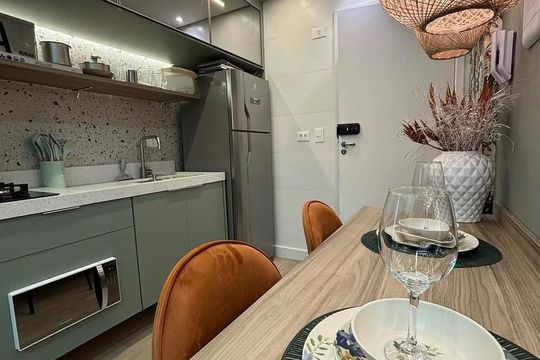 Cozinha de apartamento para alugar com 1 quarto, 30m² em Vila Dom Pedro II, São Paulo