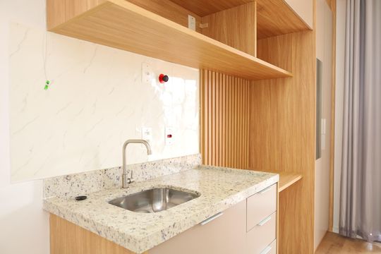 Cozinha de kitnet/studio para alugar com 1 quarto, 19m² em Cidade Antônio Estêvão de Carvalho, São Paulo