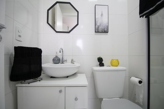 Banheiro de apartamento à venda com 1 quarto, 24m² em Vila Nova das Belezas, São Paulo