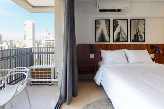 Sala/Quarto de kitnet/studio para alugar com 1 quarto, 32m² em Vila Nova Conceição, São Paulo