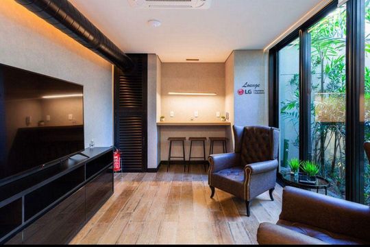 Área externa de kitnet/studio para alugar com 1 quarto, 32m² em Vila Nova Conceição, São Paulo