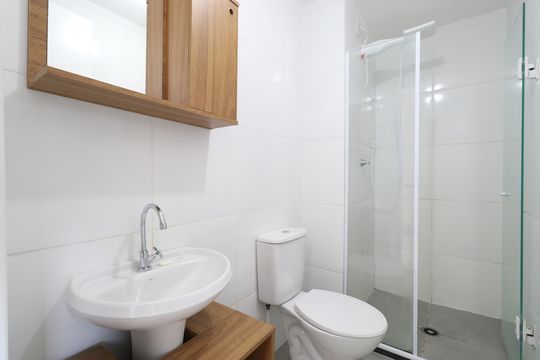 Banheiro  de apartamento para alugar com 2 quartos, 34m² em Lapa, São Paulo