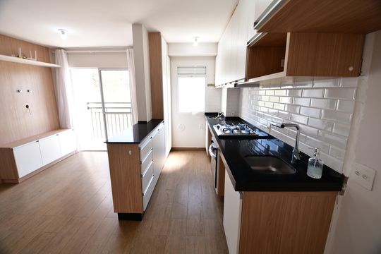 Cozinha de apartamento para alugar com 2 quartos, 49m² em Jardim Ipaussurama, Campinas