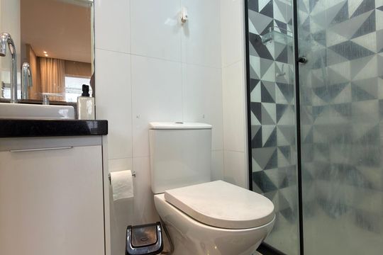 Banheiro Social de apartamento para alugar com 1 quarto, 36m² em Rudge Ramos, São Bernardo do Campo