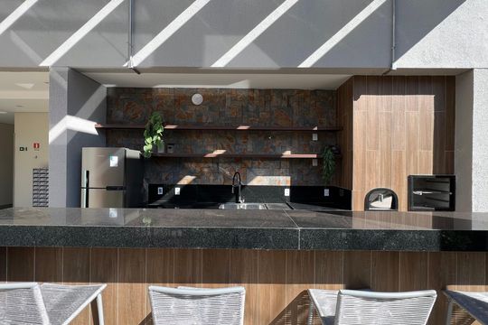 Área comum - Churrasqueira de kitnet/studio à venda com 1 quarto, 24m² em Pinheiros, São Paulo