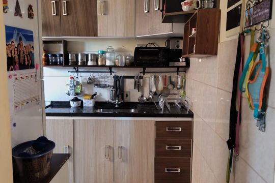 Cozinha de apartamento para alugar com 2 quartos, 43m² em Granja de Freitas, Belo Horizonte