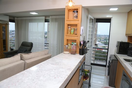 Cozinha Americana de apartamento à venda com 3 quartos, 80m² em Ipiranga, Goiânia