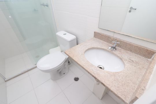 Banheiro de apartamento à venda com 2 quartos, 46m² em Conjunto Residencial José Bonifácio, São Paulo