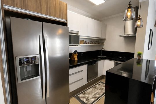 Cozinha de casa de condomínio para alugar com 3 quartos, 114m² em Jardim Itamarati, Campinas