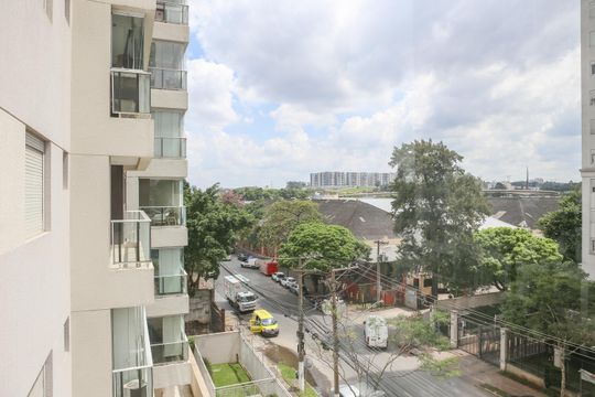 Vista da Sala de apartamento à venda com 1 quarto, 56m² em Vila Anastácio, São Paulo
