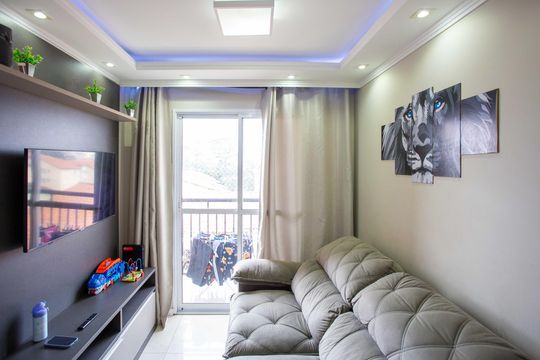 Sala de apartamento à venda com 2 quartos, 46m² em Campanário, Diadema