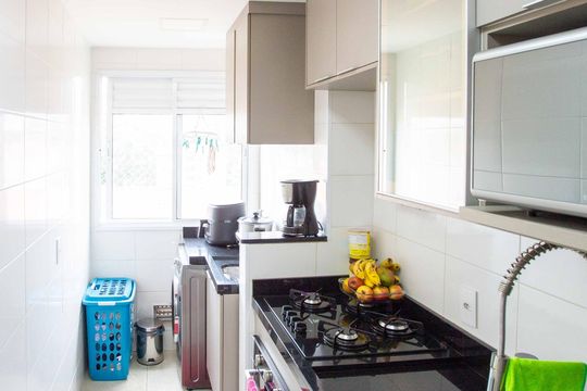 Cozinha de apartamento à venda com 2 quartos, 46m² em Campanário, Diadema