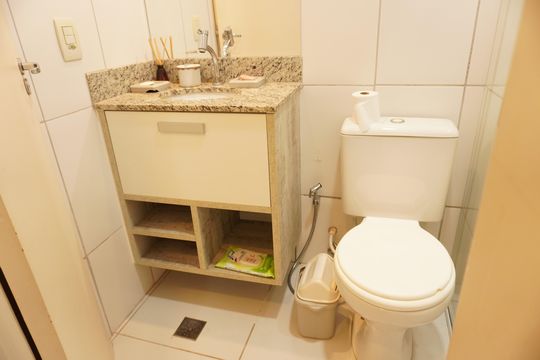 Banheiro Social de apartamento para alugar com 3 quartos, 76m² em Jardim Paraiso, São Carlos