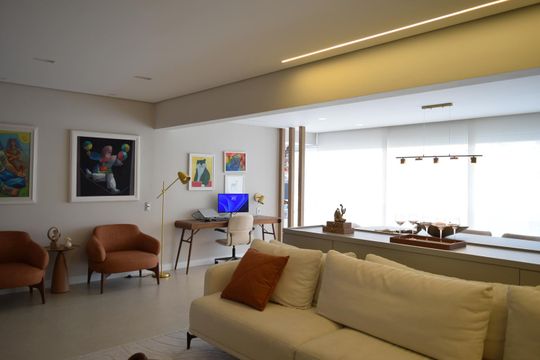 Sala/Varanda integrados de apartamento à venda com 2 quartos, 124m² em Pinheiros, São Paulo